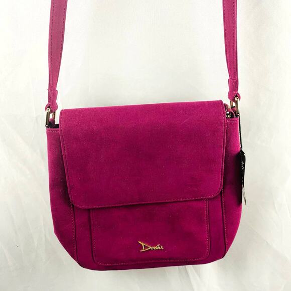 Doshi Purple Vegan Suede Crossover Bag NWT‎ - Picture 1 of 10